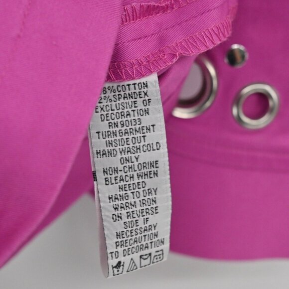 Vtg BOB MACKIE Jacket Womens Size S Pink Grommet Studded 3/4 Sleeve Full Zip 90s - Picture 9 of 14